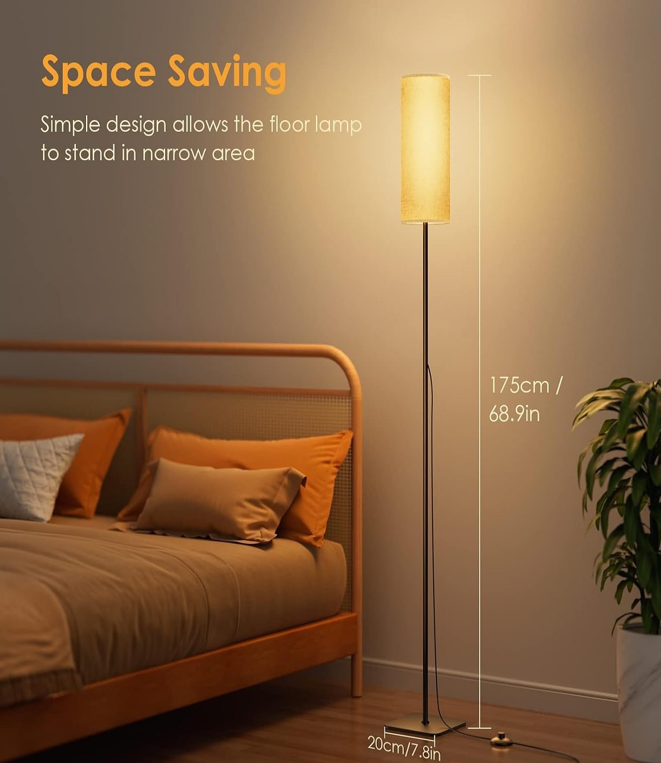 bedee Floor Lamp for Living Room - Modern Standing Lamps 6 Color Temperature 20W with Remote Control Dimmable Lighting for Living Room, Bedroom, Kids Room, Office and Home Decor