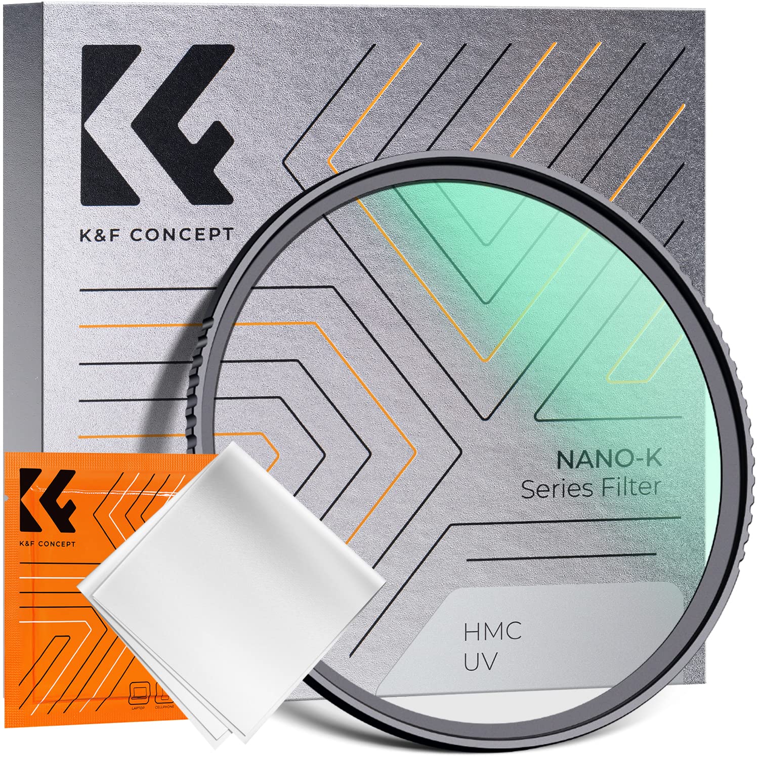 K&F Concept 82mm MCUV Lens Protection Filter 18 Multi-Coated Camera Lens UV Filter Ultra Slim with Cleaning Cloth (K-Series)