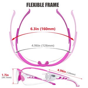 HTS HUNTERSKY E9532 Super Flexible Lightweight Anti Fog Wrap-Around U6 Clear Shooting Safety Glasses with ANSI Z87.1 Scratch Resist