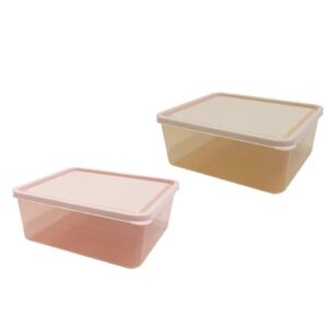 dr.hows yu cold & freezer container stackable portable freezer storage containers, meal prep, lunch for child, microwave safe, bpa-free 1 piece (1,500ml - light beige)