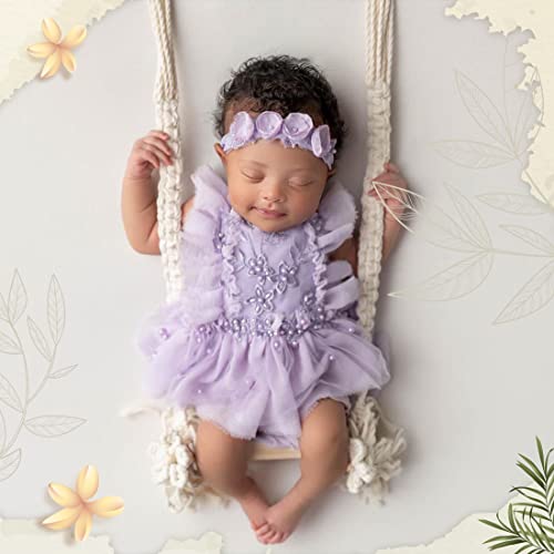 M&G House Newborn Photography Props Swing Prop Wooden Swing Seats Baby Photo Props Wooden Prop Swing Baby Photoshoot Props Newborn Photography Accessory(Wood Color, 4 Wings 6 Red Hearts)