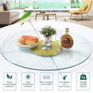 ITALS Glass Lazy Susan Turntable 20inch 24inch 28inch 30inch 34inch 38inch Large Rotating Serving Tray Round Table Revolving Plate Tempered Glass Swivel Tray, Thick 8mm (Size : 100cm/38Inch)