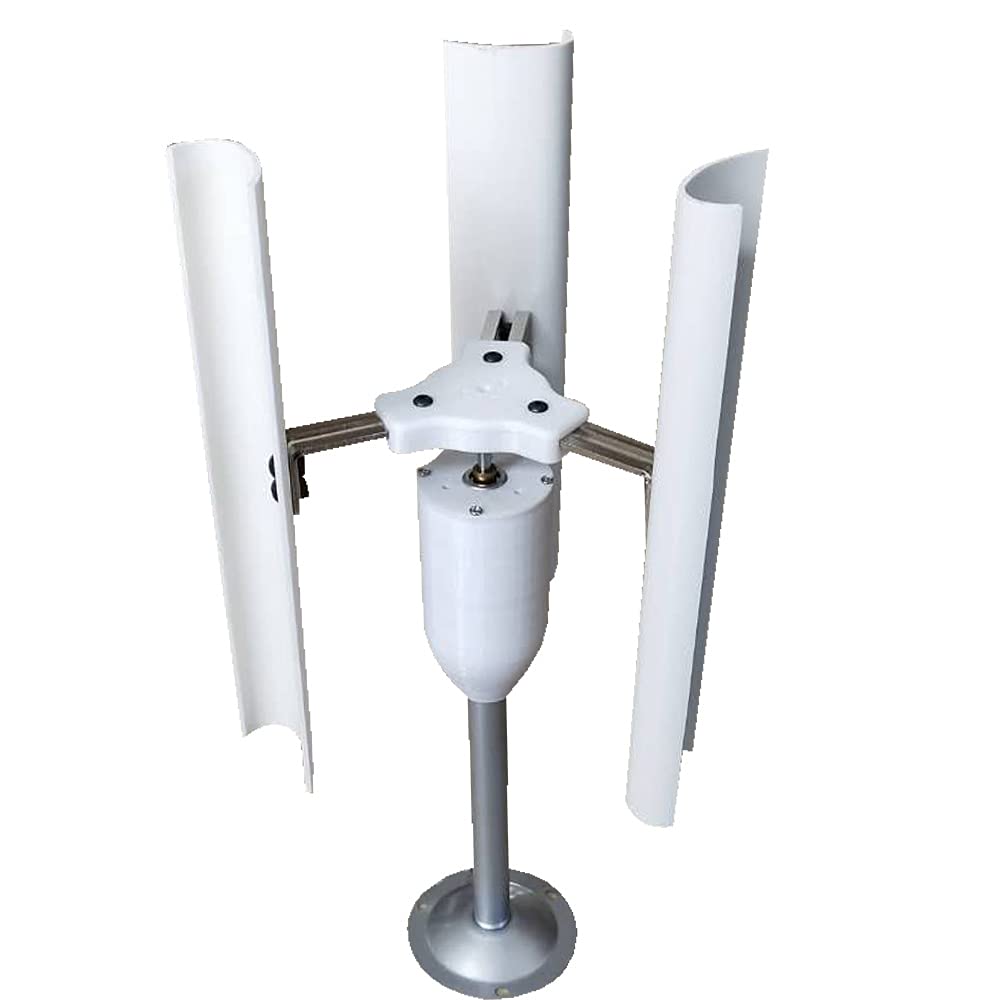 KIOPOWQ Wind Generator for Vertical Axis Wind Turbine Model, Three-Phase Permanent Magnet Generator DIY Portable Wind Power Turbine Wind Generator Kit for Decoration, Experiment, 12V 30W White