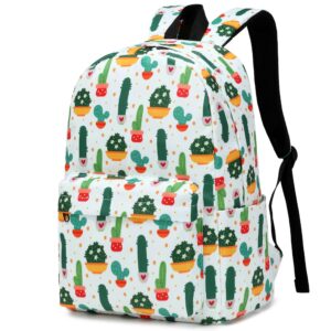 Yusudan Cactus School Backpack for Girls Women, Kids Teens School Bags College Bookbags Ladies Laptop Backpacks