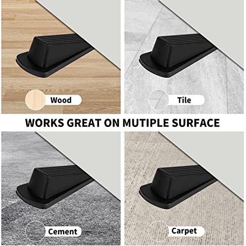 Door Stoppers, 2 Pack Premium Rubber Door Stoppers for Bottom of Door Security Rubber, Door Stopper Wedge for Carpet Heavy Duty Door