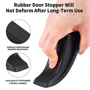 Door Stoppers, 2 Pack Premium Rubber Door Stoppers for Bottom of Door Security Rubber, Door Stopper Wedge for Carpet Heavy Duty Door