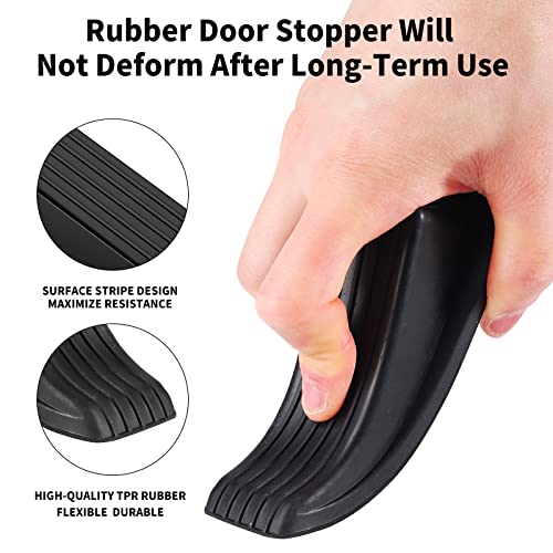 Door Stoppers, 2 Pack Premium Rubber Door Stoppers for Bottom of Door Security Rubber, Door Stopper Wedge for Carpet Heavy Duty Door