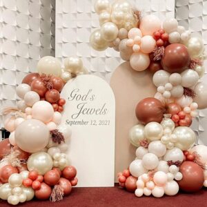 Pearl White Balloons Double Stuffed Sand White Ivory Balloons Different Sizes 18/12/5in White Pastel Cream Balloons Neutral Balloon Arch Kit For Birthdays Wedding Bridal Baby Shower Party Decorations.