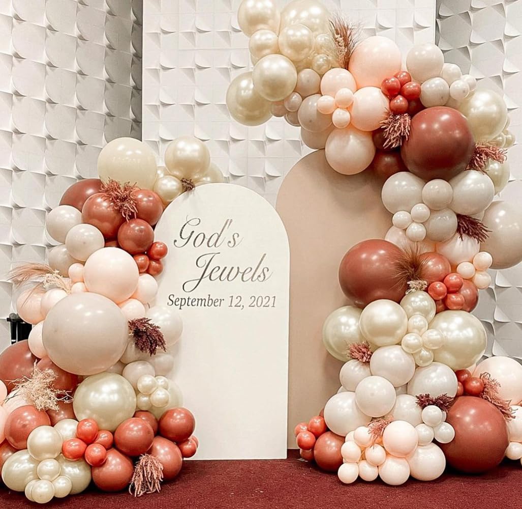 Pearl White Balloons Double Stuffed Sand White Ivory Balloons Different Sizes 18/12/5in White Pastel Cream Balloons Neutral Balloon Arch Kit For Birthdays Wedding Bridal Baby Shower Party Decorations.