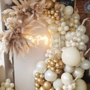 Pearl White Balloons Double Stuffed Sand White Ivory Balloons Different Sizes 18/12/5in White Pastel Cream Balloons Neutral Balloon Arch Kit For Birthdays Wedding Bridal Baby Shower Party Decorations.