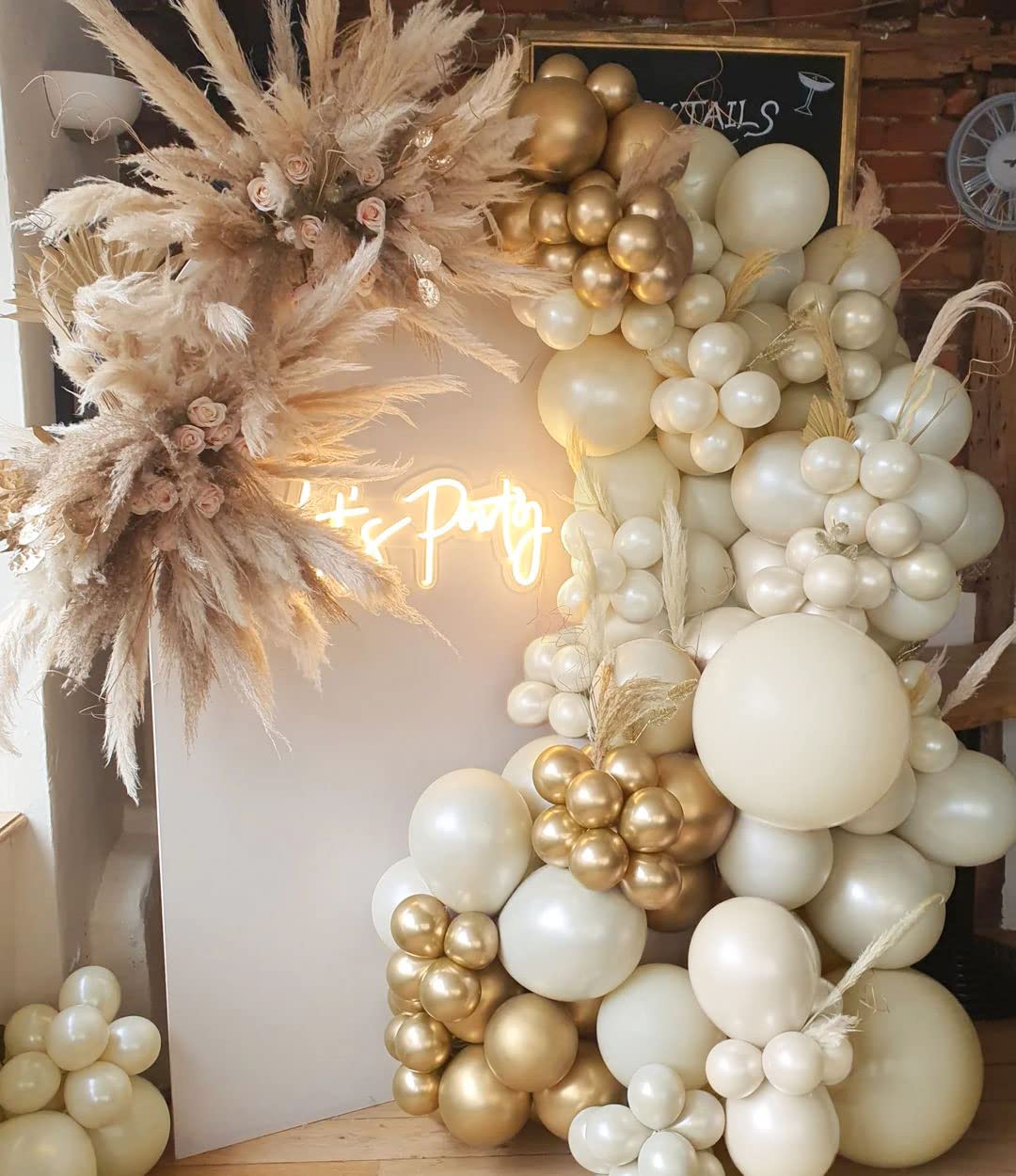 Pearl White Balloons Double Stuffed Sand White Ivory Balloons Different Sizes 18/12/5in White Pastel Cream Balloons Neutral Balloon Arch Kit For Birthdays Wedding Bridal Baby Shower Party Decorations.