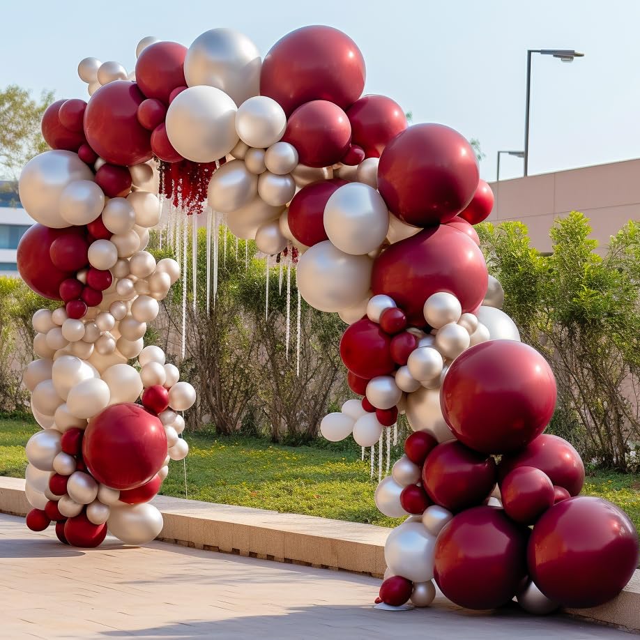 Pearl White Balloons Double Stuffed Sand White Ivory Balloons Different Sizes 18/12/5in White Pastel Cream Balloons Neutral Balloon Arch Kit For Birthdays Wedding Bridal Baby Shower Party Decorations.