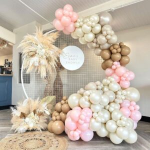 Pearl White Balloons Double Stuffed Sand White Ivory Balloons Different Sizes 18/12/5in White Pastel Cream Balloons Neutral Balloon Arch Kit For Birthdays Wedding Bridal Baby Shower Party Decorations.