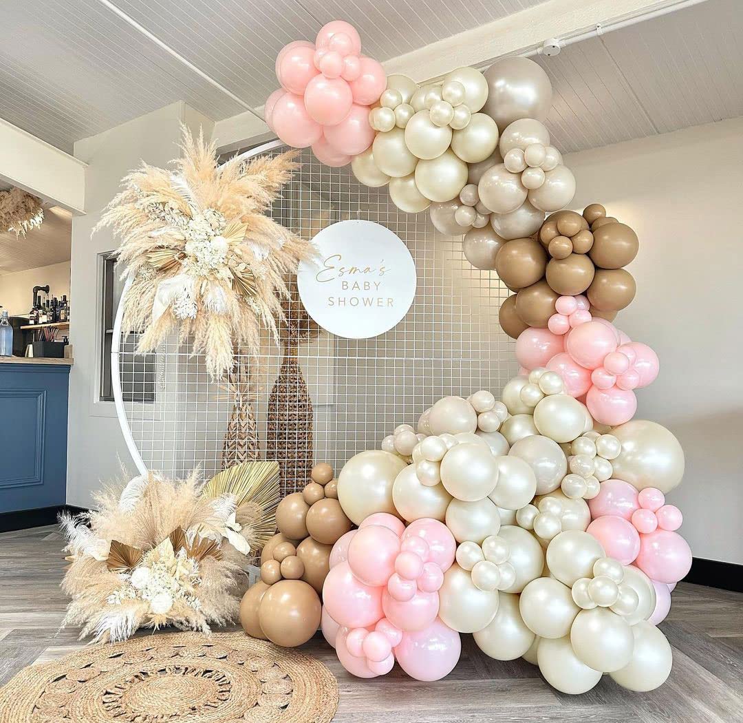 Pearl White Balloons Double Stuffed Sand White Ivory Balloons Different Sizes 18/12/5in White Pastel Cream Balloons Neutral Balloon Arch Kit For Birthdays Wedding Bridal Baby Shower Party Decorations.