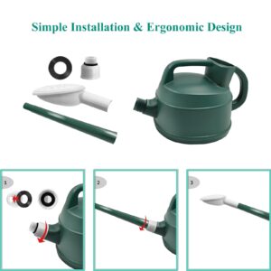 1 Gallon Watering Can for Outdoor Plants, Watering Can Indoor Plants with Removable Long Spout and Sprinkler Head, Plastic Large Watering Can for Garden Flowers Vegetables