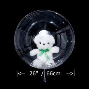 Wide Mouth Clear BoBo Balloons for Stuffing，15 Pack 26" Pre Stretched Extra Large Wide Neck Bubble Balloons for fill Teddy Bear/Wedding/Baby Shower/Father's Day/Graduation Party Decoration