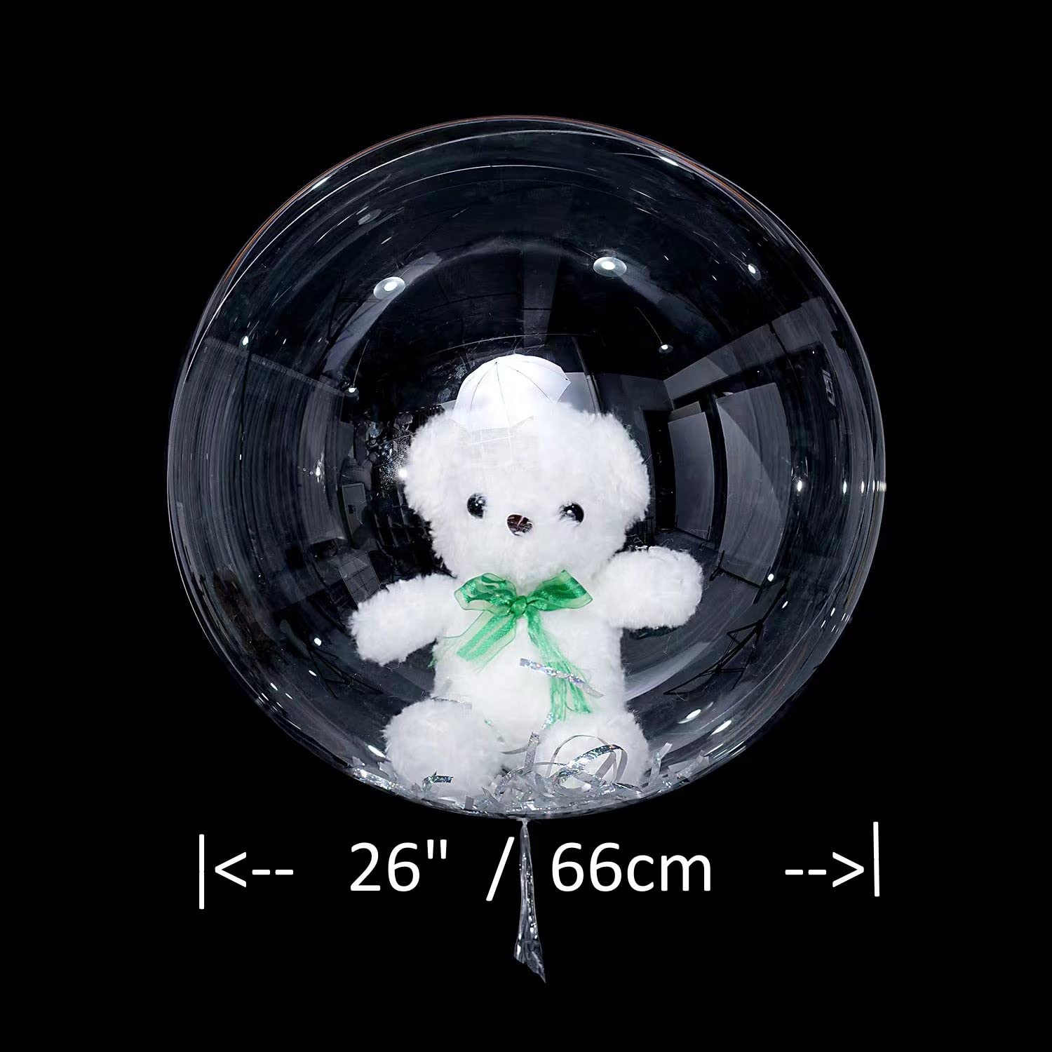 Wide Mouth Clear BoBo Balloons for Stuffing，15 Pack 26" Pre Stretched Extra Large Wide Neck Bubble Balloons for fill Teddy Bear/Wedding/Baby Shower/Father's Day/Graduation Party Decoration