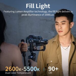 ZHIYUN Weebill 3S Gimbal Stabilizer for DSLR and Mirrorless Camera Canon/Nikon/Sony/Panasonic/Fujifilm,Fill Light,Native Vertical Shooting