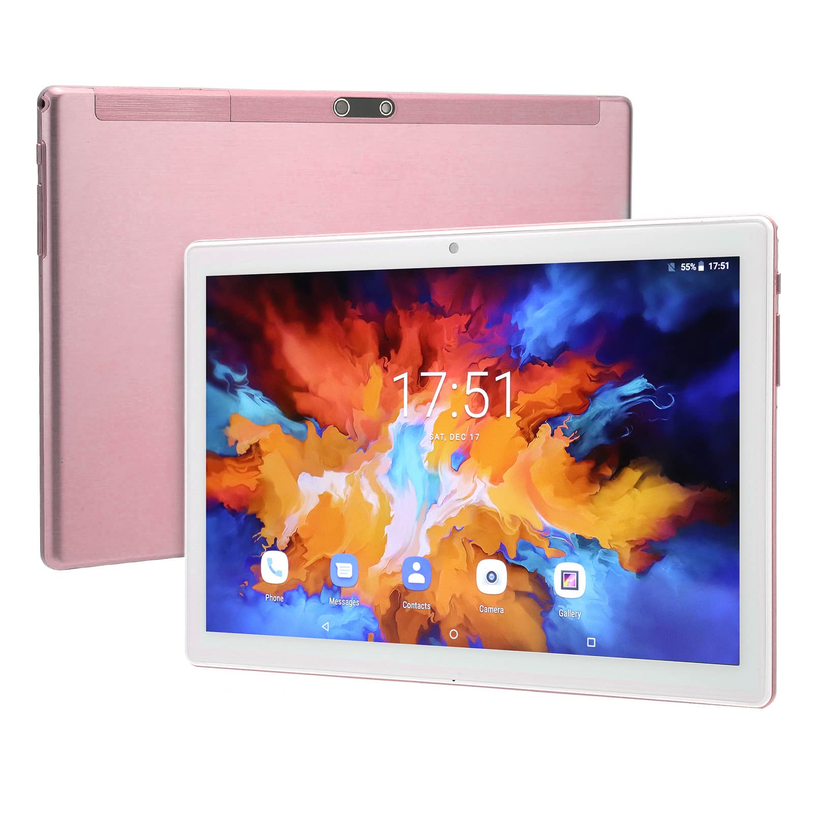 Android Tablet 10.1 Inch, 4G 5G WiFi Tablet, 8GB RAM 128GB ROM, Octa Core Processor, 2 Sim Slot, 1 Memory Card, 5+13MP Dual Camera, Computer Tablet for Reading, 6000mAh (Pink)