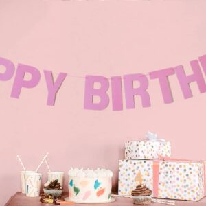 Prestrung Pink Happy Birthday Banner - Pink Happy Birthday Sign Garland Bunting Party Banner, Pink Birthday Decorations for Girls & Women