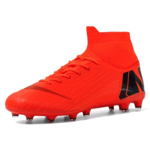 mdpcx unisex soccer sneakers are light, breathable, non-slip and shock-absorbing, and the youth high-top indoor lawn training hard bottom tf/ag.
