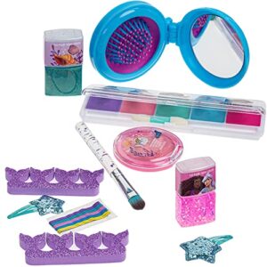 Townley Girl The Little Mermaid 11pc Makeup Filled Chain Bag with Peel-Off Nail Polish, Eyeshadow, Hair Accessories, Body Glitter & More| Makeup Kit for Kids & Girls| Ages 3+