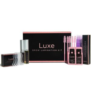 pro eyebrow lamination kit by luxe cosmetics - perfectly laminated brows for 8 weeks - easy diy, 3 full applications - complete brow lamination kit at home for fuller and thicker eyebrows