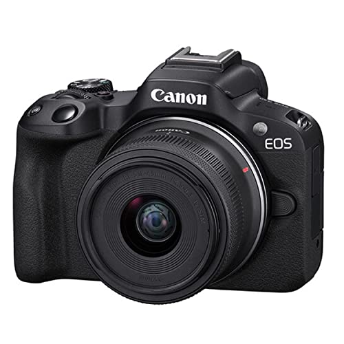 Canon EOS R50 Mirrorless Digital Camera with RF-S 18-45mm f/4.5-6.3 is STM Lens + 75-300mm F/4-5.6 III Lens + 50mm f/1.8 STM Lens + 128GB Memory + Case + Tripod + Filters (43pc Bundle)