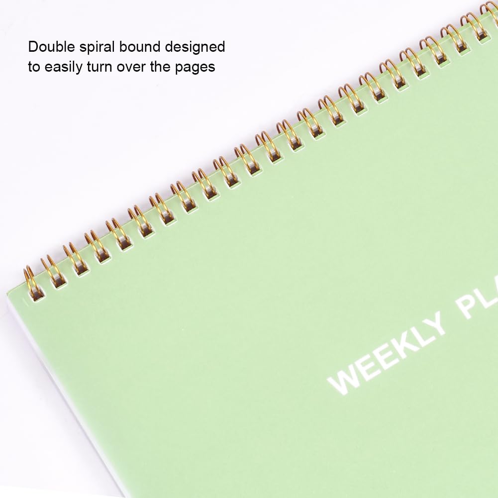 Spiral Weekly Planner with Habit Trackers, 8.7" X 9.5", 2 Pack Weekly To Do List Notepad with Calendar, 52 Sheets Tear Off Note Pad, Work and Personal Organizer