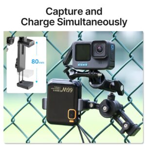 ULANZI CM010 Fence Mount for Mevo, GoPro, iPhone, Phone, AKASO, DJI Osmo Action, Insta360, Mevo Start for Baseball Softball Tennis Recording, Cameras Net Chain Link Fence Clip Mount Holder