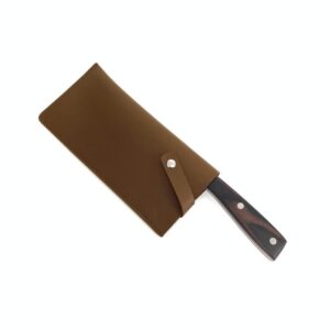 sanseenia pu leather knife sheath, durable meat cleaver sheath, waterproof chef knife edge guards & cleaver covers, kitchen wide knife protectors (brown)