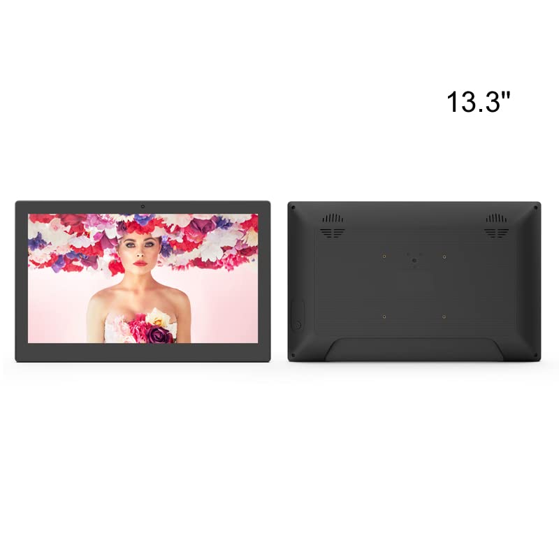 RAYPODO 13.3 Inch PoE Mount Tablet with Android - Perfect for Digital Signage and Automation Control with Black Color