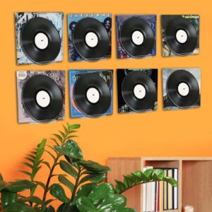 Wesiti 8 Pack 3.94 inch Small Vinyl Record Wall Shelf Mount Acrylic Vinyl Holder Display Record Wall Storage Tiny Floating Shelf Album Cd Rack Cd Stand for Daily LP Listening Book Storage (Clear)