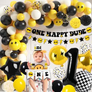 One Happy Dude Birthday Party Decoration Selections First Birthday Party Supplies 1st Birthday Celebration Party Decors First Birthday Party Idea for Baby Girls and Boys (Selection-A)