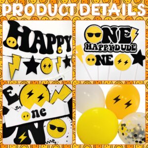 One Happy Dude Birthday Party Decoration Selections First Birthday Party Supplies 1st Birthday Celebration Party Decors First Birthday Party Idea for Baby Girls and Boys (Selection-A)