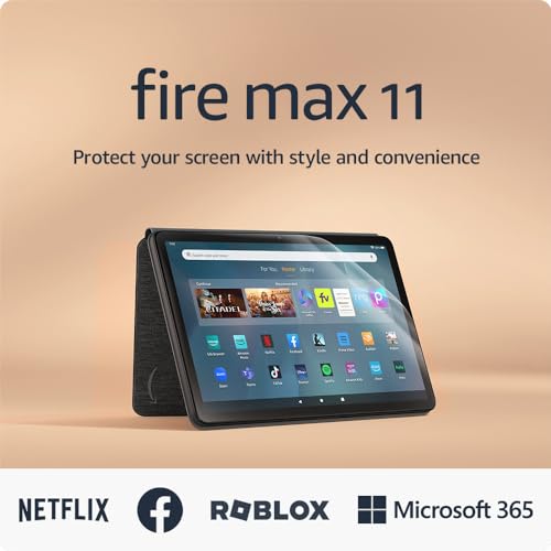 Amazon Fire Max 11 tablet bundle with Slim Cover and screen protector, style and convenience in your hands, 4 GB RAM, 64 GB, Gray