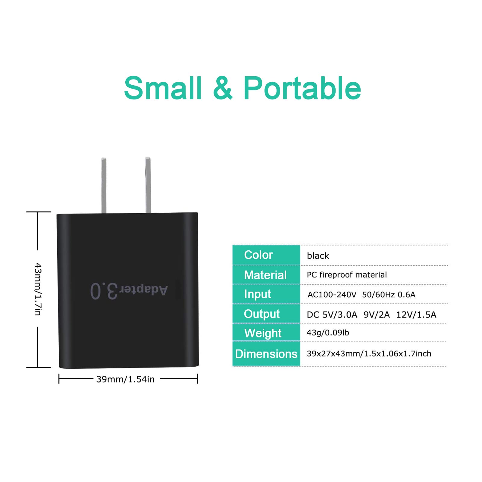 Fast Charger for Samsung Galaxy A32 A42 A52 5G A12 A13 Phone USB C Quick Charge 3.0 Wall Charger AC Adapter Charging Cable Cord - UL Listed