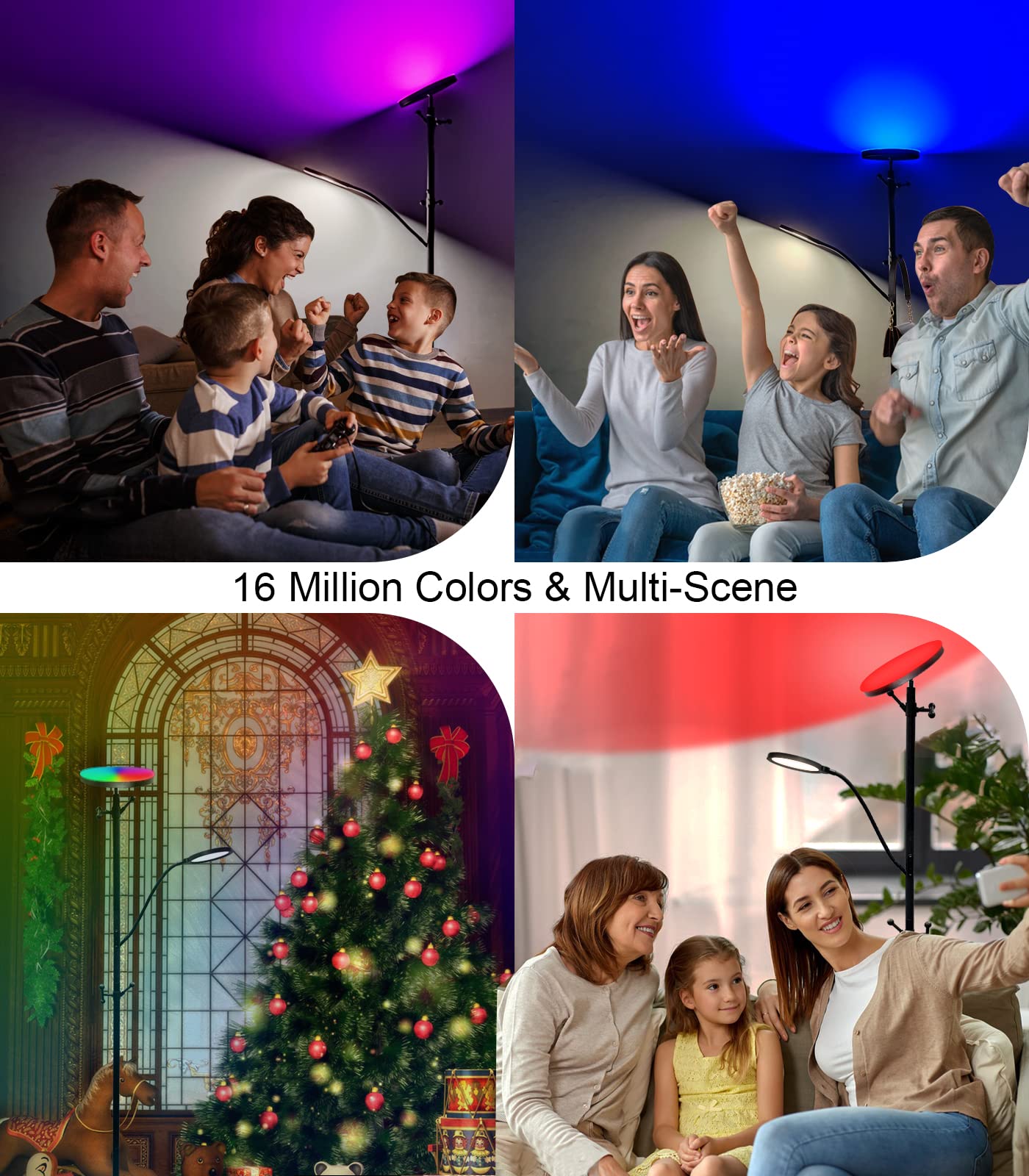 RGB Smart Floor Lamp , living room lamp,clothes and hat lamp, LED floor lamp Sky Main Light and Side Reading Lamp,standing lamp, Tall Lamp with Remote & Touch &APP Control for Living Room Bedroom