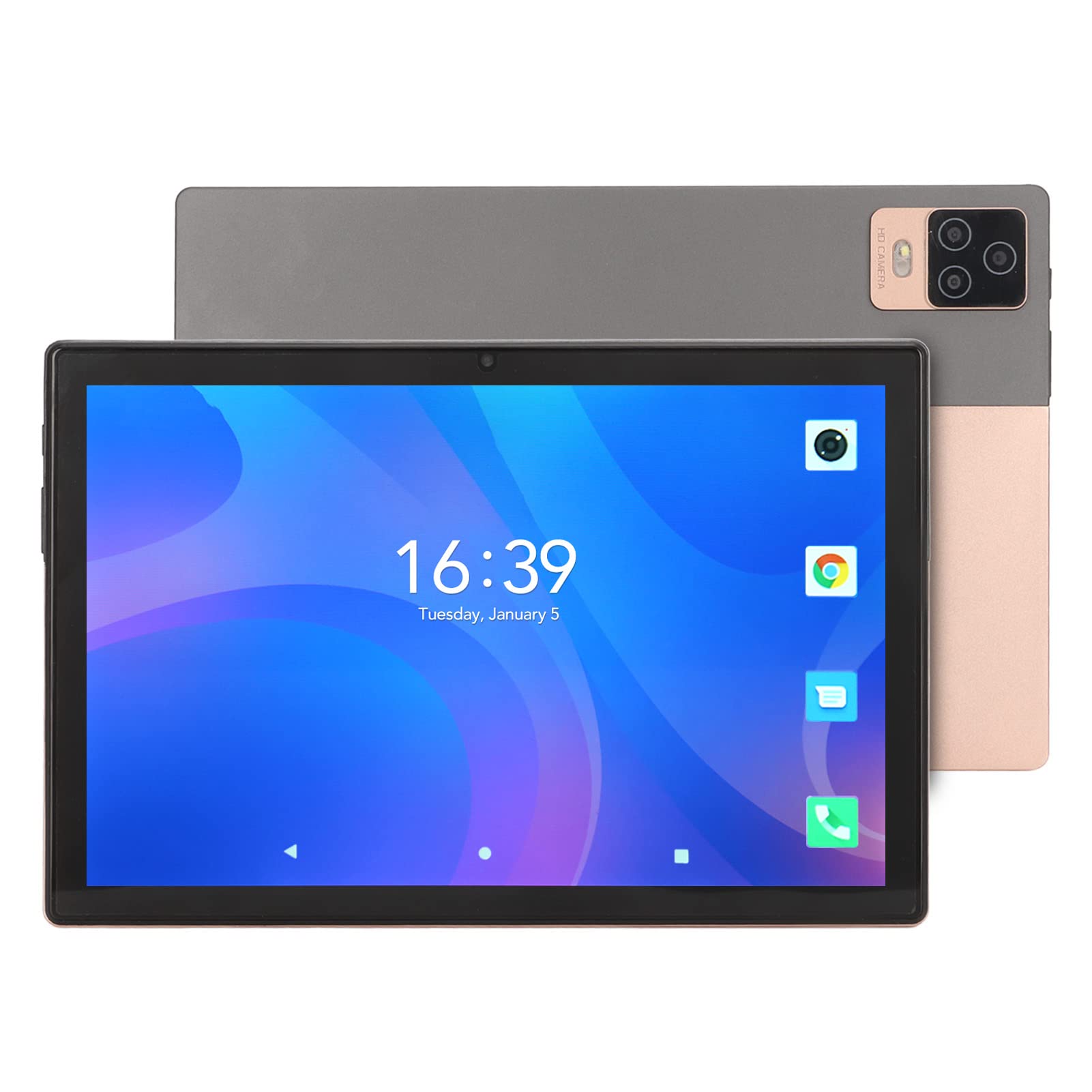 Android 12 Tablet 10.1 Inch Tablets, 12GB RAM 256GB ROM, Octa Core CPU, 512GB Expand, FHD Display, 8MP+16MP Camera, 2.4G/5G WiFi, BT5.0, 4G Cellular Network, 7000mAh Battery (Gold)