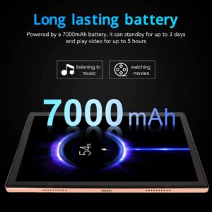 Android 12 Tablet 10.1 Inch Tablets, 12GB RAM 256GB ROM, Octa Core CPU, 512GB Expand, FHD Display, 8MP+16MP Camera, 2.4G/5G WiFi, BT5.0, 4G Cellular Network, 7000mAh Battery (Gold)