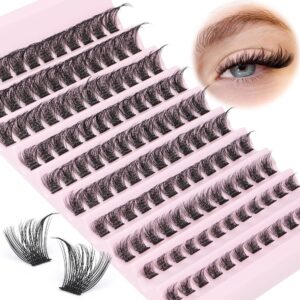 lash clusters natural wispy cluster lashes 8-16mm wispy individual lashes extensions natural look lashes d curl fluffy cluster lashes diy eyelash extension by focipeysa