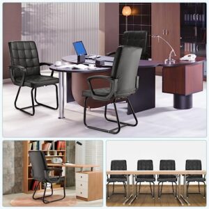 Joyoolife 2 Packs PU Leather Office Guest Chairs, Reception Chairs with Padded Arm Rest for Waiting Room, Meeting Room, and Office Lobby, Office Desk Guest Chairs with Metal Frame-300lbs