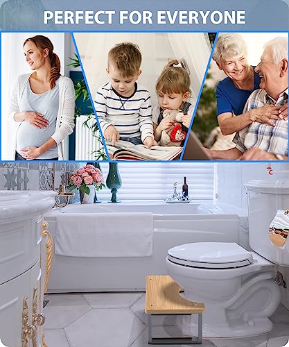 Ergonomic Bathroom Toilet Stool for Healthier Bowel Movements - Easy-to-Use Poop Stool Improves Digestion and Reduces Constipation Comfort Suitable for Adults & Kids Compatible for squatty Potty