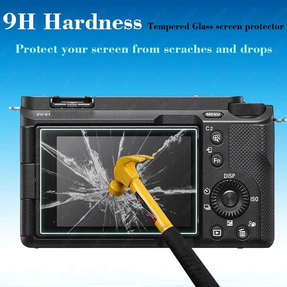 ULBTER Screen Protector for Sony Alpha A7C II A6700 6700 7C II ZV-E1 ZVE1 A7C2 Camera & Hot Shoe Cover 0.3mm 9H Hardness Tempered Glass Cover Anti-Scrach Anti-Fingerprint Anti-Bubble [3+2 Pack]