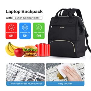 OIWAS Lunch Backpack for Women, 15.6 inch Laptop Backpack Insulated Cooler Backpack with USB Port for Men Travel Work Travel Picnics Hiking Womens Gift