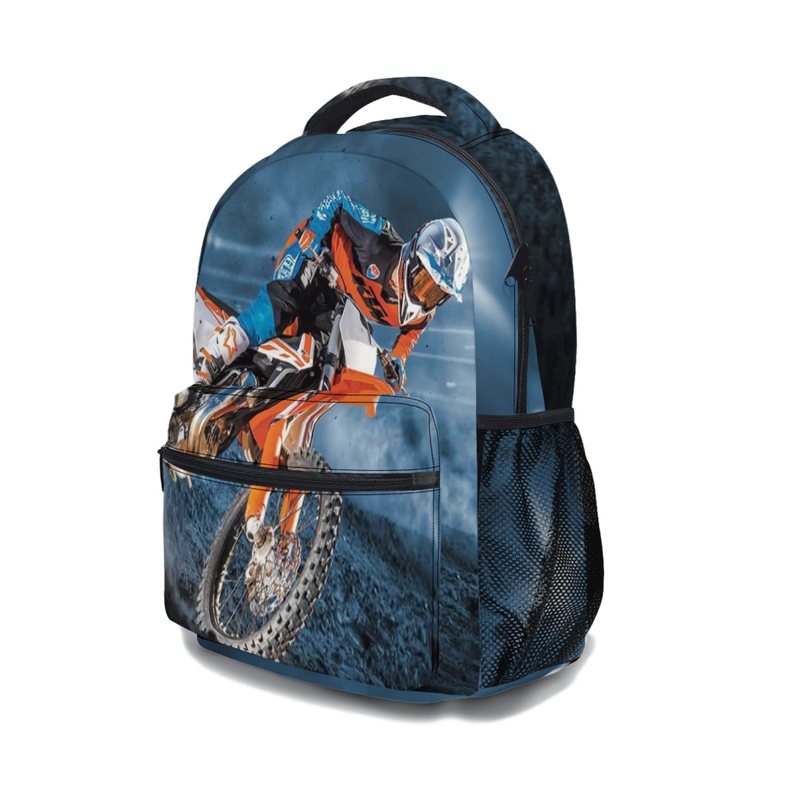 Giwawa Motorcross Backpack for Kids, Dirt Bike Motorcycle School Bag Lightweight Bookbag Daypack for Boys Girls Students Laptop Travel, Adjustable Shoulder Strap & Multiple Pockets