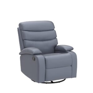 GNMLP2020 Swivel Rocker Recliner Chair for Adults, Rocking Recliner Chair, Manual Small Recliners for Small Spaces, Living Room, Nursery, RV, Dark Grey