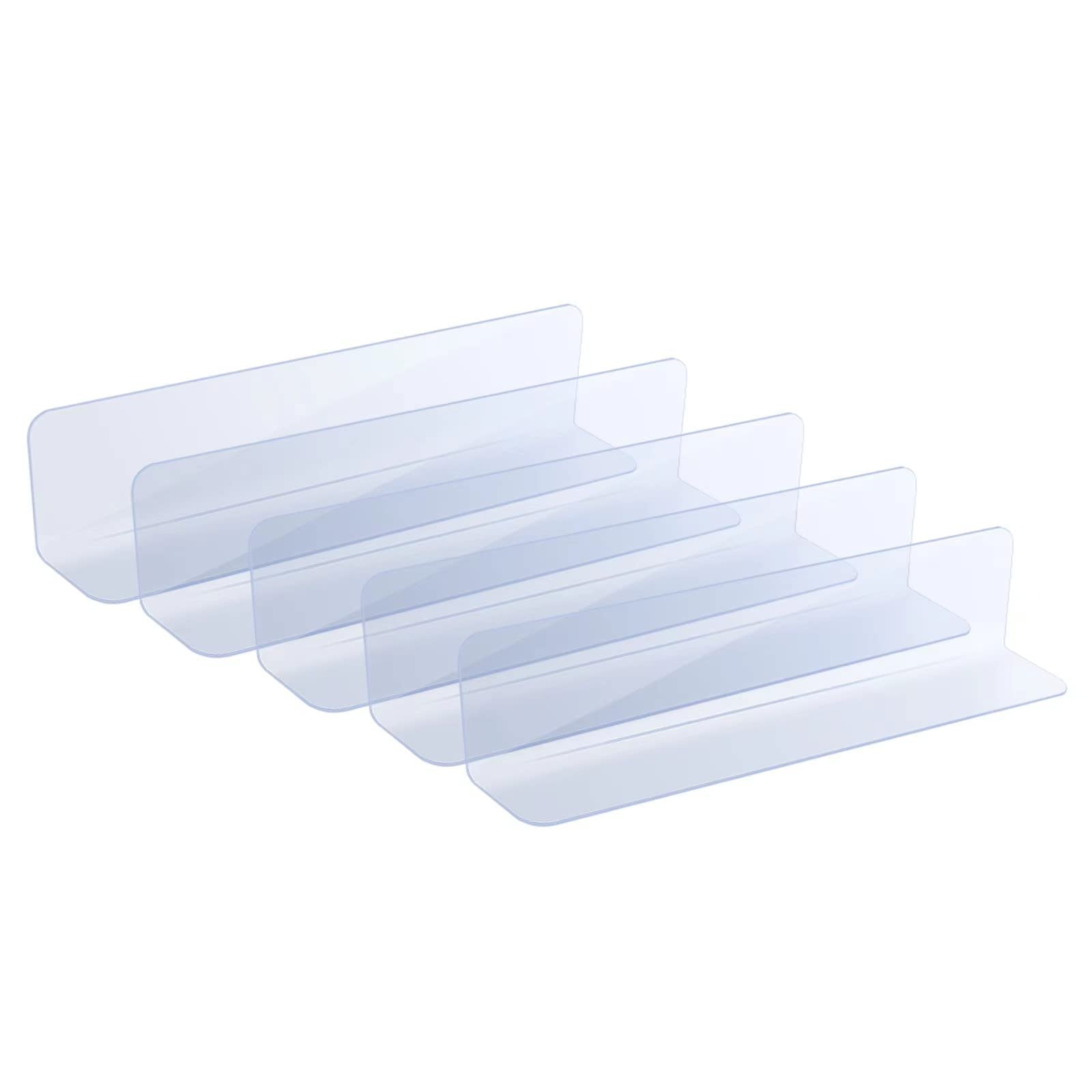 WHALE STORE 5 Packs Acrylic Couch Blocker, Transparent Under Bed Blocker 15.74" L x 3.14" H for Prevent Things from Getting Under The Furniture Comes with Strong Tape for Hard Surface Floors Only