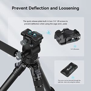 SmallRig Video Head for Vertical/Horizontal Shooting, Tripod Pan Tilt Fluid Head with Telescopic Handle and Switchable QR Plate for Arca, Max Load 5kg / 11Ibs for Camcorder, Mirrorless, DSLR - 4104