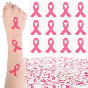 loopeer 1000 pcs breast cancer awareness tattoo bulk pink ribbon temporary tattoos face breast cancer stickers for party
